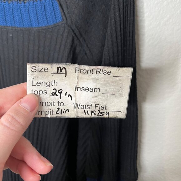 Free People Black Blue Snow Day Knit Thermal Top Medium - Picture 9 of 10